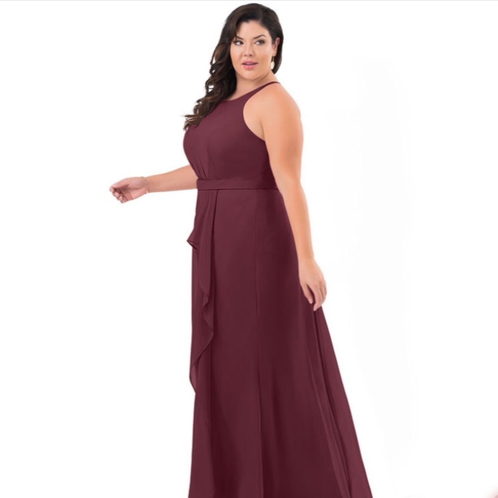 Azazie Bridesmaid Cassandra dress Cabernet
